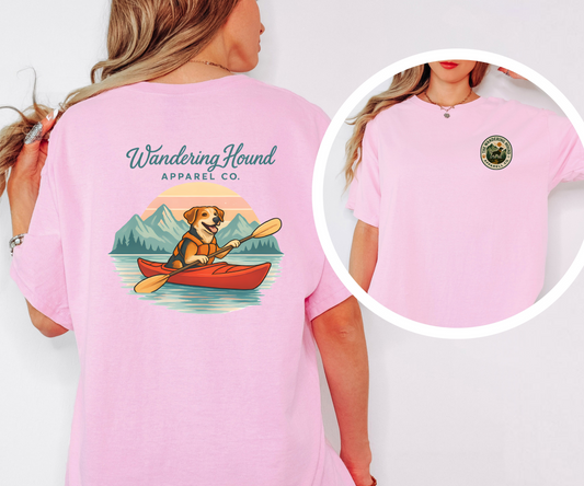 Wandering Hound Apparel Dog Paddling a Canoe T-shirt 0006