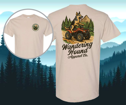 Wandering Hound Apparel dog on 4 wheeler T-shirt 0007