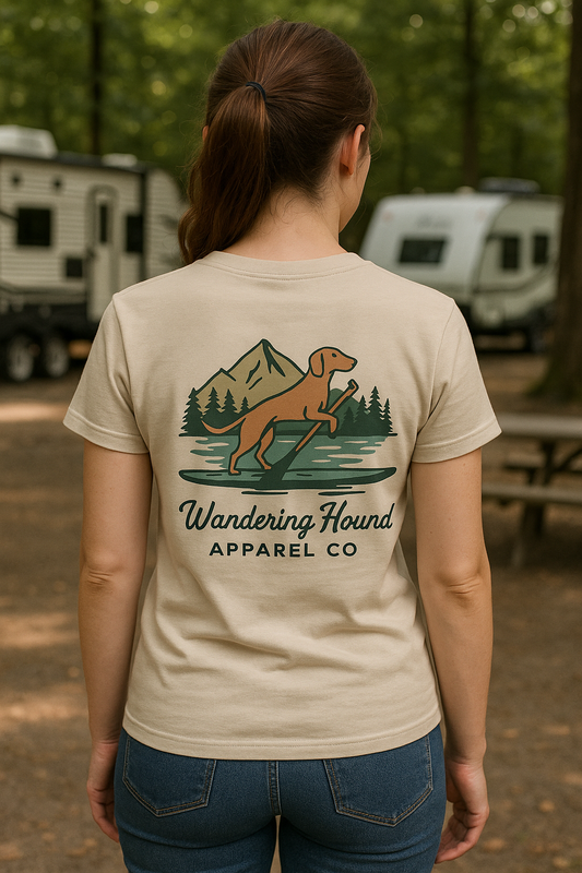 Wandering Hound Dog Paddle Boarding T-shirt